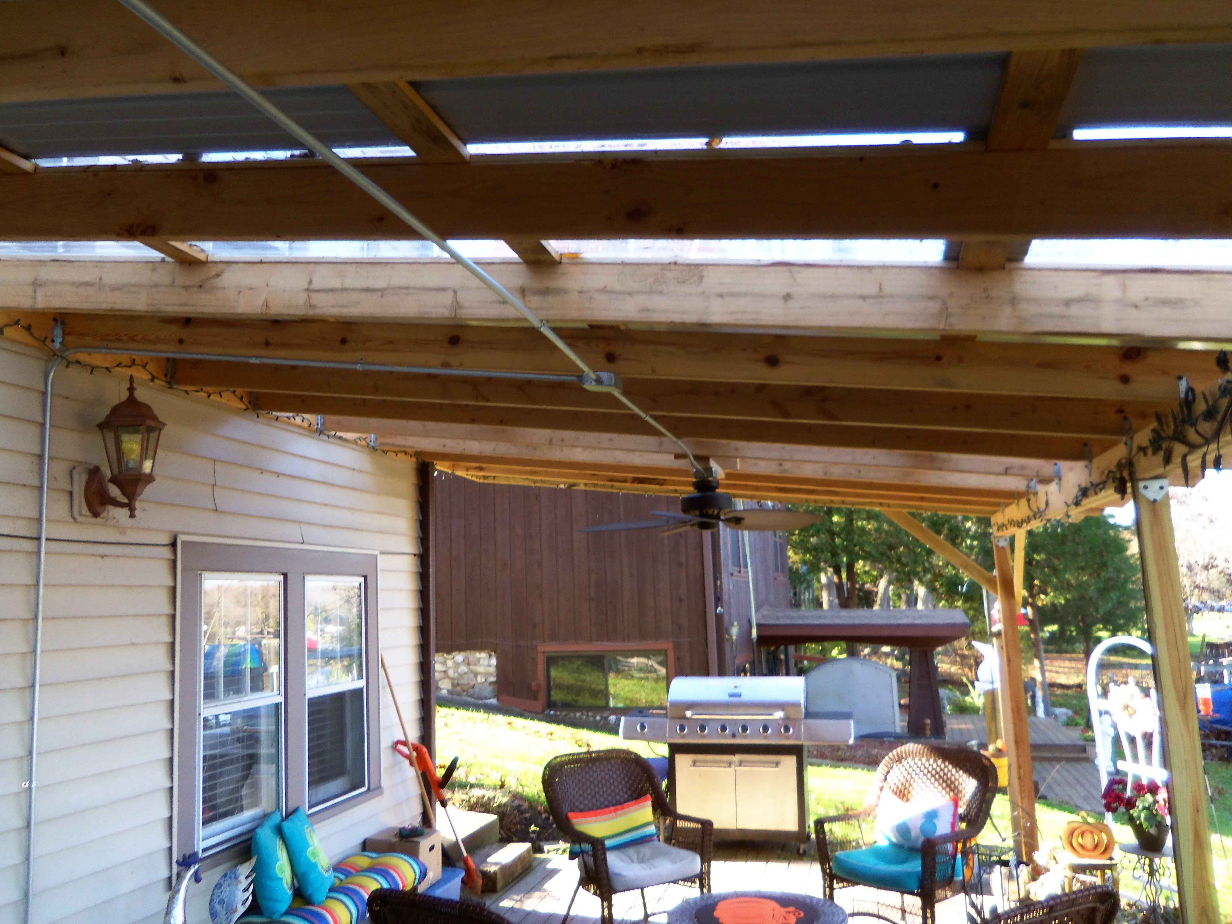 Deck Awning with Skylights and Ceiling Fans